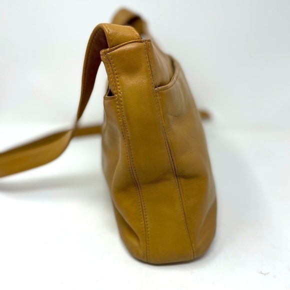Talbots Leather Crossbody Bag – Yellow Tan – Adjustable Strap - Picture 4 of 12